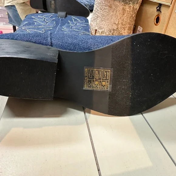 BAND OF THE‎ FREE  Western Denim Boot Womens Multi Size Tall Cowgirl NIB… - Picture 4 of 14